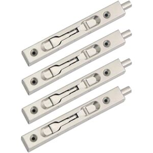 Linghhang - 4 Pack (2 Pairs) Door Flush Bolt Latch Slide Lock, Concealed Bolt Security Lever Action, Stainless Steel Sliding Bolt - (15cm Length)