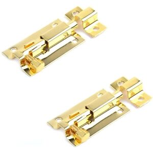 ZVD - Pack 3 Inch Stainless Steel Door Bolts for Interior Doors Security Latch Gold 89 x 29.3 mm