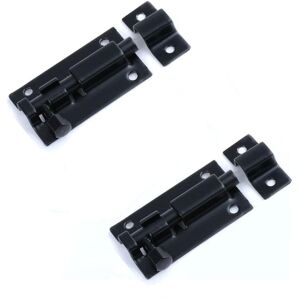 ZVD - Pack 3' Stainless Steel Door Bolts for Interior Doors Security Latch Matte Black 89 x 29.3mm 2pcs