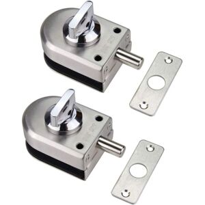 ZVD Pack 304 Stainless Steel Glass Door Latch for Bathroom, Toilet, Shops, Frameless Glass Doors - Half Round