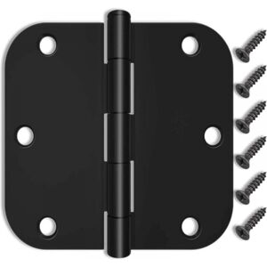 Cyslmuk - 4 Pack 3.5 Inch Door Hinges, Matte Black Door Hinges, Fit for Standard Doors/Rooms, Exterior Doors/Interior Doors, Black Finish Hinges