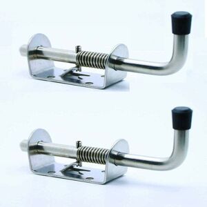 Linghhang - 2 Pack 5 Inch Spring Loaded Locking Pin, High Quality Carbon Steel Sliding Door Latch for Trunks/Cabinets/Utility Trailer Gate