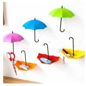 Ymyny - Pack Empty Umbrella Holder and Key Rack Wall Mounted with Cute Adhesive Hooks mumu