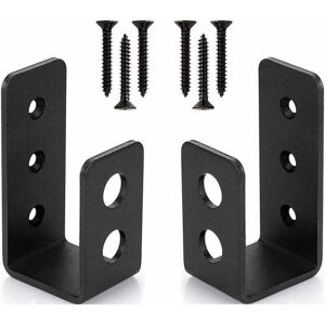 Ymyny - Pack Heavy Duty Steel Door Brackets for 2x4 Doors, mumu u Shape Security Bar