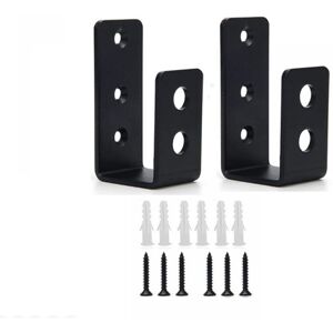 Cyslmuk - 2 Pack Heavy Duty Steel Door Brackets, u Shaped Brackets for Open Bar Frames, u Shaped Security Bars