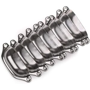 MEMKEY Set of 10 Door Knobs Handles 98mm Furniture Drawer Decoration Vintage Furniture Handles Cabinet Knobs Shell Door Handles with Screws - Silver
