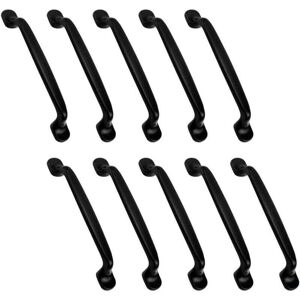 ZVD - Pack of 10 black cabinet handles, 128 mm, furniture handle, kitchen cabinet, door, cupboard handles