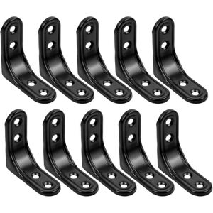 ZVD - Pack of 10 Corner Brace, 50 mm x 50 mm, Stainless Steel, L-Shaped Right Angle Bracket, Wall-Mounted Shelf Bracket, 90-Degree Right Angle Shelf