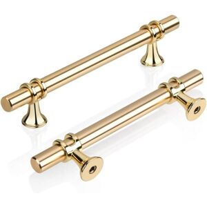 CYSLMUK Pack of 10 Door Handles, Zinc Alloy Furniture Handle, Drawer Knob for Kitchen, Bathroom, Bedroom - 160mm Gold