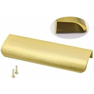 Linghhang - Pack of 10 Invisible Aluminum Kitchen Handles - Kitchen Furniture Handles - Brass Handles - 128mm Handles