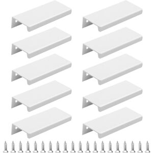 CYSLMUK Pack of 10 Profile Handle Kitchen Furniture Handle - Invisible Handle Brushed Furniture Handle White Furniture Handle in Aluminum Alloy Center