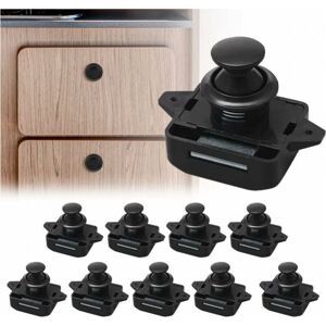 Cyslmuk - Pack of 10 Push Button Cabinet Lock Keyless Latch, Push Button Latch Fit 15-18mm Thickness Boat Van Yacht