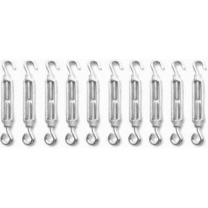 Mumu - Pack of 10 strong galvanized M5 screw-in hook and eye turnbuckles
