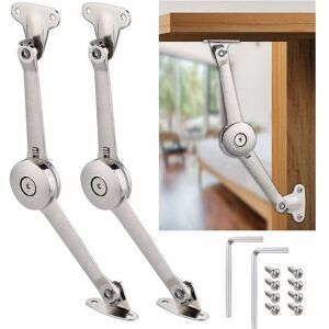 Mumu - Pack of 2) Soft Close Lid Support Hinge, Satin Nickel, 40lbs Load Bearing, Furniture Lid Support Hinge, Toy Box Lift Support