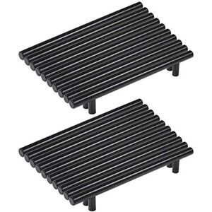 TINOR Pack of 20 black stainless steel kitchen cabinet handles black T-bar kitchen handle, ø 12mm (Hole Centers: 160mm)
