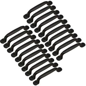 YMYNY Pack of 20 kitchen door handles for cabinets, drawers, bedroom furniture, center distance 128 mm, black aluminum mumu