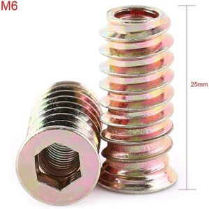 IKODM Pack of 20pcs M6 Zinc Alloy Threaded Hex Nut, Zinc Alloy Insert Nuts Assortment(M625mm) denuotop
