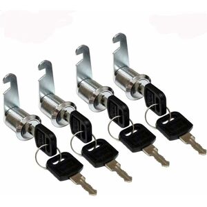 ZVD - Pack of 4 Cylinder Cam Locks, Cabinet Door Lock - Cabinet Door Lock, Pack of 4 Cylinder Cam Locks - Silver
