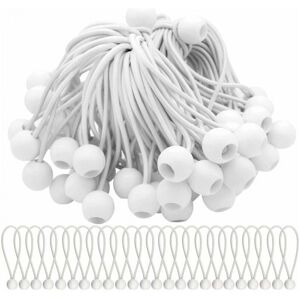 Cyslmuk - Pack of 50 Elastic Bungee Cords with Balls Elastic Bungee Cords Elastic Balls for Marquees, Tents, Banners and Tarpaulins, 15cm