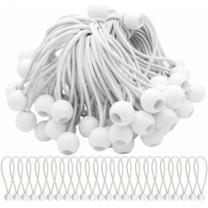Cyslmuk - Pack of 50 Elastic Bungee Cords with Balls Elastic Bungee Cords Elastic Balls for Marquees, Tents, Banners and Tarpaulins, 30cm