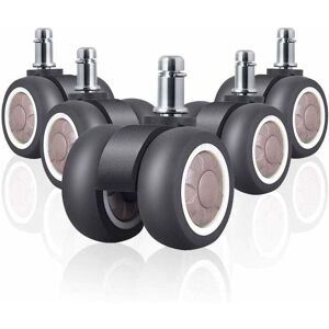 Linghhang - 5 Pack Office Chair Caster Wheels with tpr Double Universal Replacement Rubber Wheel Silent Safe for Different Floors Heavy Duty 250kg