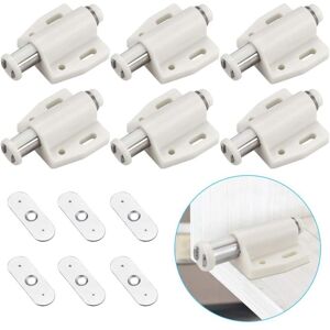 ZVD - Pack Plastic Magnetic Catches for Sliding Door, Bathroom or Kitchen Cabinet - White