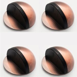 Cyslmuk - 4 Pack Rubber Door Stops, 3M Self Adhesive Door Stops for Baseboards, Red Bronze, Wall Mounted Door Stops for Home, Office