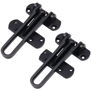 CYSLMUK 2 Pack Steel Window Protection Latch for Security Door, Black Front Door Without Window, Door Chain Latches to Prevent Burglary