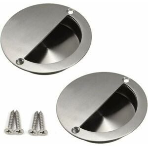 GOTRAYS Packs Rolled Sliding Door Handles, 90mm Stainless Steel Round Finger Grip to Round Finger Grip with Fixing Screws