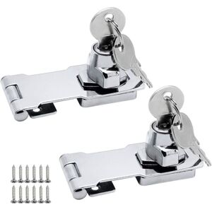 ZVD - Pairs Zinc Alloy Locking Hasps 80mm Door Hasp Latch with Padlock and Key Latch Hasp for Furniture Mailbox Cabinet Drawer Cupboard