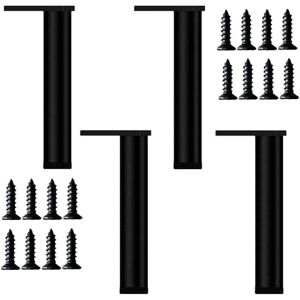 LINGHHANG 4 Pieces Adjustable Furniture Legs 20cm Modern Sofa Legs Black Bed Legs Replacement Feet for Table Cabinet