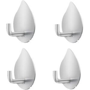 Linghhang - 4 Pieces Adhesive Hooks Self Adhesive Wall Hooks Stainless Steel Hooks Waterproof Rustproof Hooks No Drilling for Bedroom Bathroom