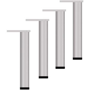 Linghhang - 4 Pieces Adjustable Furniture Legs 25cm Modern Sofa Legs Bed Legs Silver Replacement Feet for Table Cabinet