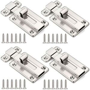 GOTRAYS Pieces Door Latch Stainless Steel Security Door Bolts Sliding Door Lock Barrel Bolt Door Lock Door Bolt with 24 Screws for Bathroom Window Furniture