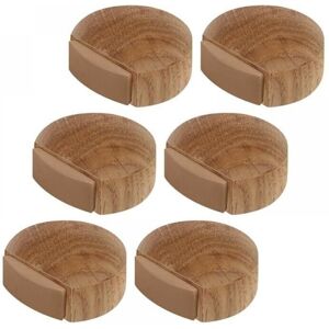 Cyslmuk - 6 Pieces Door Stops - Adhesive Door Stopper in Wood for Floor and Parquet - Adhesive Door Stop - Door Stopper