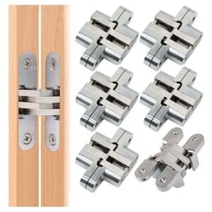 Ymyny - Pieces Folding Hinge Hidden Cross Hinges, Hidden Hinge Lock, Arched Cabinet Hinges, Steel Folding Furniture Door Easy Installation - Small