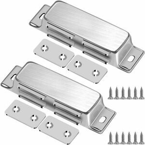 Jalleria - Magnets Magnetic Catches for Cabinet Doors, 2 Pack, Stainless Steel, with Screws, Furniture, Strong Magnet for Sliding Locks, Cabinet,