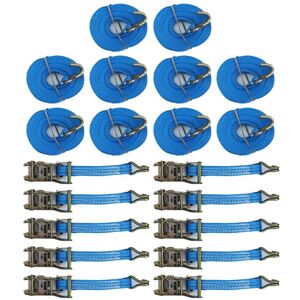 Securefix Direct - Ratchet Straps 35MM 6M 2T X10 (Tie Down Cargo Heavy Duty Truck Lorry Lashing Claw Hook)
