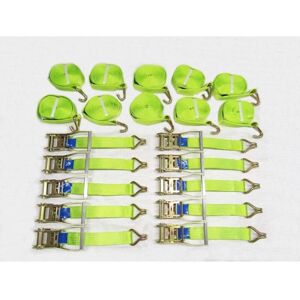 Securefix Direct - Ratchet Straps Hi Vis 5 Ton 50MM 12M x10 (Lashing Tie Down Claw j Hook Lorry Cargo)