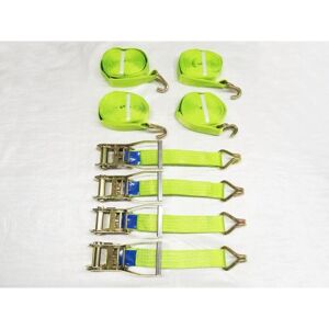 Securefix Direct - Ratchet Straps Hi Vis 5 Ton 50MM 12M x4 (Lashing Tie Down Claw j Hook Lorry Cargo)