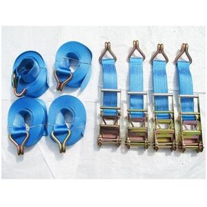 Securefix Direct - Ratchet Tie Down Straps 75MM 10T 15M X4 (Heavy Duty Lashing Ton Claw j Hook)