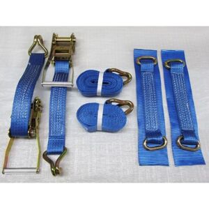 Securefix Direct - Recovery Ratchet Strap Set 50MM x 6M x2 (Oval links Alloy Wheel Tie Down Trailer Kit)