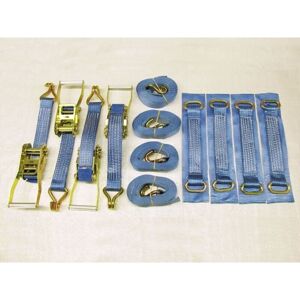 Securefix Direct - Recovery Ratchet Strap Set 50MM x 6M x4 (Oval links Alloy Wheel Tie Down Trailer Kit)