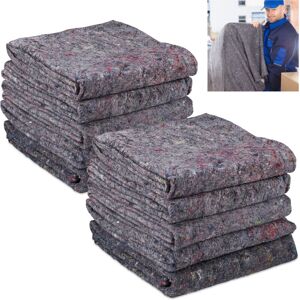 Relaxdays - Moving Blankets, Set of 40, Packing Towels for Transport & Storage, Recycled Fleece, HxW: 150 x 200 cm, Grey