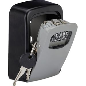 Relaxdays - Key Safe, Set of 4, 4-Digit Combination Lock, Wall-mounted Outdoor Lockbox, 11.5 x 9 x 4 cm, Black/Grey