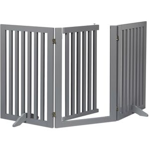Relaxdays - Safety Gate with Door, Children & Pets, Retractable, with Feet, Free-Standing Barrier, HxW: 70x154 cm, Grey