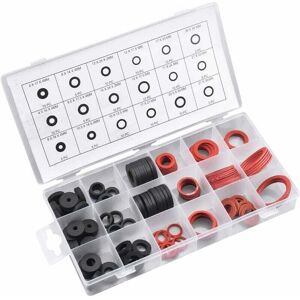 Linghhang - Rubber Washer Gasket, 141 pcs Rubber Washer and Fiber Gasket, 18 Sizes Flat Sealing Gasket, Washer Assortment for Faucet, Valve, Pump,