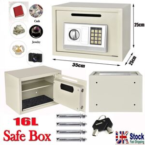 Dayplus - safe electronic digital steel security home office money cash safety box lock white
