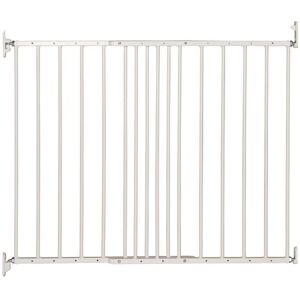 Safetots - Top of The Stairs Screw Fitted Stair Gate, White Metal, 62.5cm - 106.8cm, Metal Baby Gate, Safety Barrier