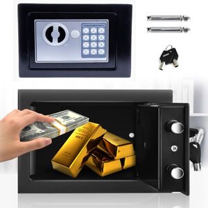 Dayplus - Safety Box High Security Steel Lock Safes for Home Office Money Cash Storage box Black